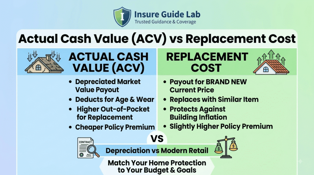 Actual Cash Value vs Replacement Cost 5 Vital Differences & Claim Tips