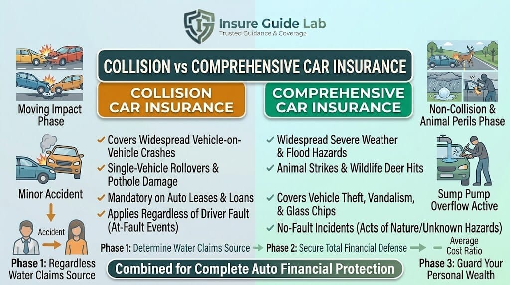 Collision vs comprehensive car insurance coverage comparison guide